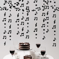 Black Shimmering Musical Note Star Hanging Garland Black Music Theme Party Hangi