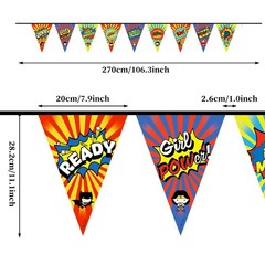 Hero Party Banners Decoration 2pcs/set, Superhero Happy Birthday Banner for H…
