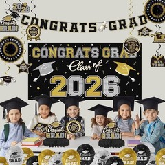 Class of 2026 Graduation Essentials – Black & Gold Theme