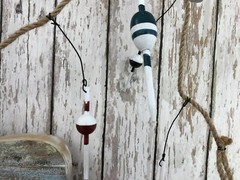 9′ Wood Fishing Bobber Floats On String – Buoy Fish Net Garland – Nautical Decor