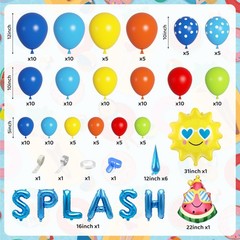 159PCS Summer Pool Beach Party Decorations Splash Tropical Balloon Garland Ar…