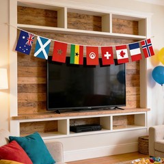 World Cup Flag Banner 42 20 x 14 cm / 8 x 5.5 inches, Nation Flags