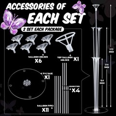 2 Sets Butterfly Balloon Party Decorations Table Centerpiece Stand Kit with L…