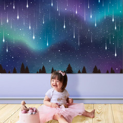 Fabric Aurora Borealis Backdrop Northern Nights Party Decoration Celestial Theme