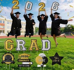 Graduation Decorations 2026 12Pcs Graduation Yard Signs Class of 2026 Outdoor Wa