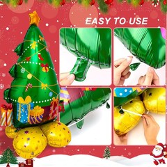 Christmas Mylar Balloons, Giant Large 16 Pcs Christmas Santa Claus Snowman Tr…