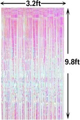 Multicolor Foil Fringe Curtain 3.2 x 9.8 ft – Ideal for Celebrations and Photos