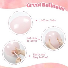 60pcs Light Pink Balloons 12inch with Pastel Clear Balloons for Pink Nude