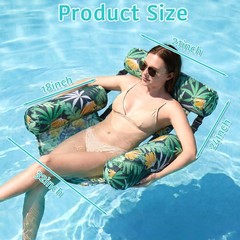 FindUWill Inflatable Pool Floats for Adult, 2 Pack Pool Float Chairs, Floatin…