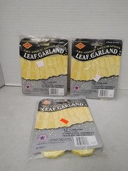 Vintage Beistle Paper Garland Yellow Leaf Spring Fall Baby Bride 3x12ft NOS 1998