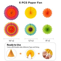 Mexican Themed Party Decorations Set Cinco de Mayo Paper Fan Banner Table Runner