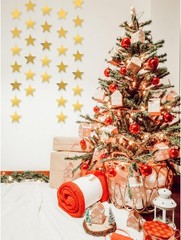 Gold Star Garland, 78 Feet Double Side Hanging Sparkly Paper Star Banner