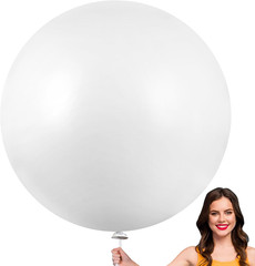 Rubfac 120pcs White Latex Balloons 36″ Jumbo Party Wedding Birthday Decor Set
