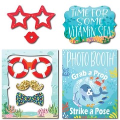 Under The Sea Photo Booth Props – 41-pc Photobooth Kit with 8 x 10-Inch Sign,…