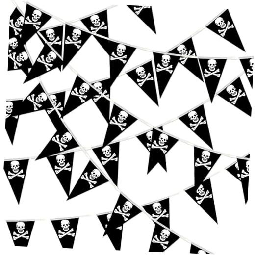 52.5 Ft Pirate Banner, Pirate Party Decorations Birthday Halloween Black
