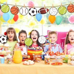 Sport Ball Paper Cutouts Classroom Bulletin Board Theme Party Decor 60 PCS