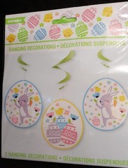 Easter Hanging Swirl Decorations Bunny Chick Egg – Pastel Party Decor Set of 3
