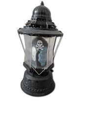 Halloween Skull Lantern Light Up Not Working Hanging Grey Spooky Prop