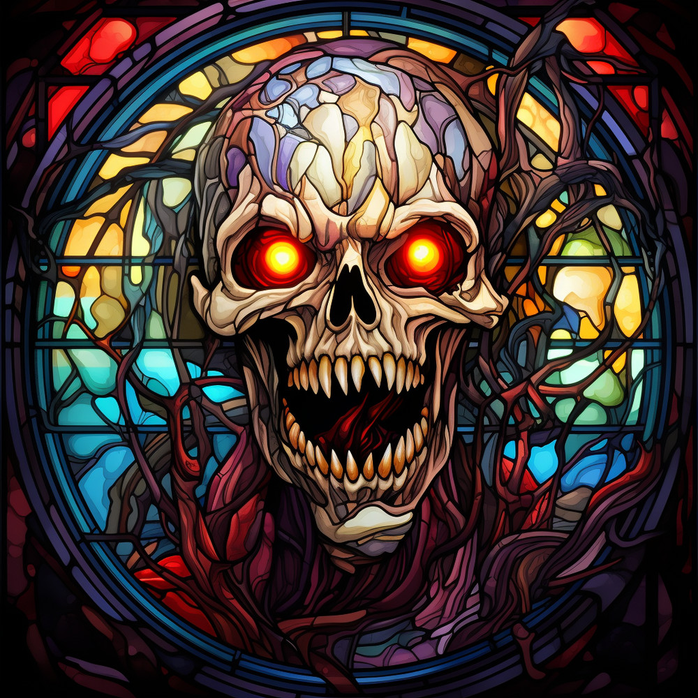 Halloween Party Window Decoration Stickers Skeleton Head Evil Spooky Scary Decal
