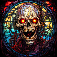 Halloween Party Window Decoration Stickers Skeleton Head Evil Spooky Scary Decal