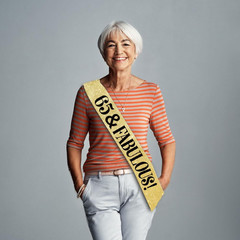 65 Birthday Decorations – 65Th Birthday Sash – «65 & Fabulous» Birthday Sash – 6