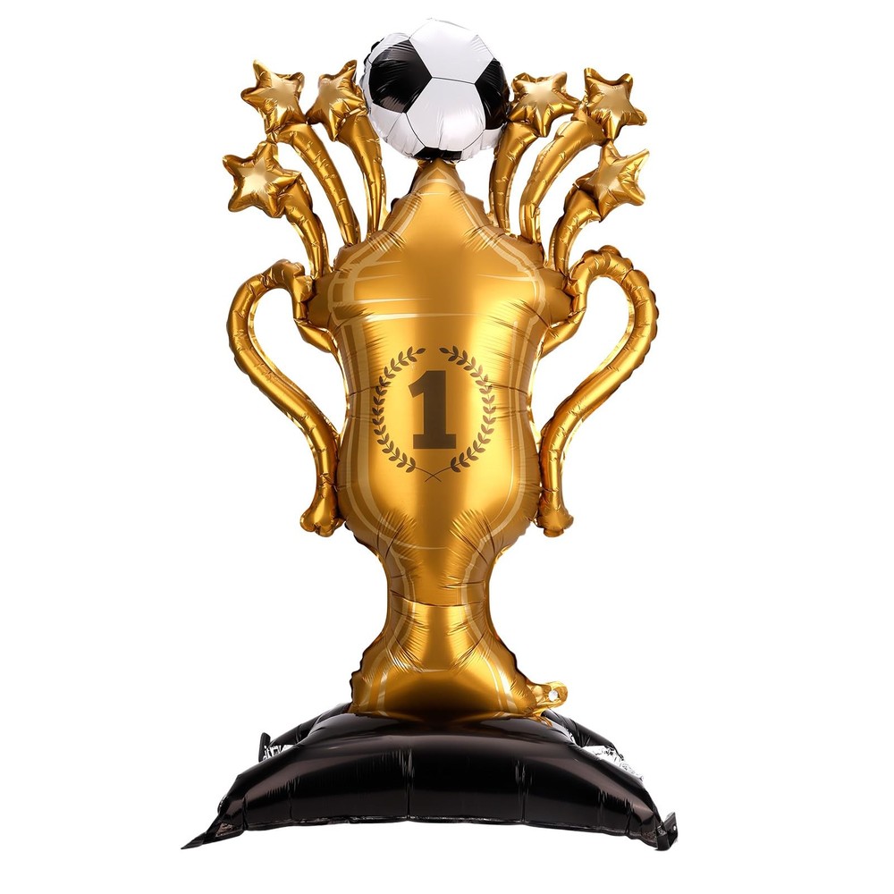 Giant Soccer Trophy Balloon, 59x32in/150x82cm Standing Football Champion Myla…