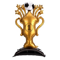 Giant Soccer Trophy Balloon, 59x32in/150x82cm Standing Football Champion Myla…