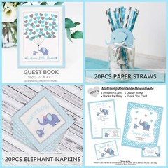 697 Piece Blue Elephant Baby Shower Decorations for Boy Kit – It’S a BOY Pre-Str