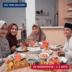 Yuntau 2 Pcs Ramadan Mubarak Wood Sign Eid Mubarak Wooden Table Centerpiece Rama