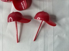 Red Green Blue 12 Each Baseball Hat Cap Birthday Cupcake Toppers