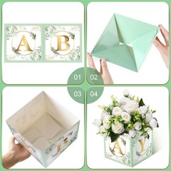 Baby Shower Decoration Boxes 6PCS Rustic Party Display Blocks