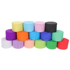 12 Pcs Crepe Paper Streamers Rolls Paper Colored Ribbon Birthday Party Decor