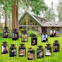 13 Pcs 2026 Graduation Decorations K-12 Photo Yard Signs with Stakes, Class of 2