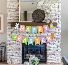 Happy Easter Banner – Multi-Colored, 5.12″ X 7″ Flags, Easter Party Decorations