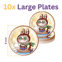 Cartoon Monster Rabbit Birthday Party Decor Kit – Tableware Set for Kids 42 pack