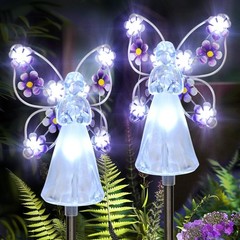 GIGALUMI Solar Angel Garden Stake Lights – 2 Pack Angel Solar Lights Outdoor …