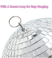 8″ Disco Ball Hanging Mirror Disco Ball with Hanging Ring for Party and Decorati