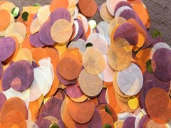 Maroon Orange Pumpkin Confetti for Fall Birthday Graduation Table Decor