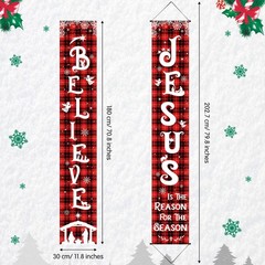 Christmas Front Porch Banners Winter Religious Nativity Scene Sign Holiday Ha…