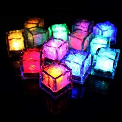 12 Pcs Multicolour LED Ice Cubes – Water Activated Glow for Parties & Weddings