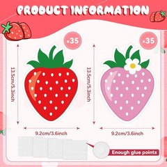 70PCS Strawberry Cutouts Bulletin Board Decorations Sweet Wall Decals -Cuts S…