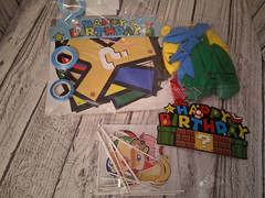 Super Mario Bros Birthday Party Supplies Set Cake Toppers Banner Balloon