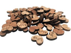 100 Pack Shaped Rustic Wooden Love Heart Wooden Heart Confetti Engraved Love …