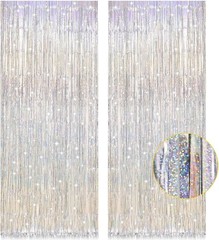 2 Packs Foil Fringe Curtain Backdrop | Party Decoration | Birthday Photo Booth