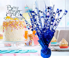 FUBININA 6 Pack Metallic Foil Spray Centerpiece Star Table Decoration Burst Glit