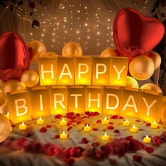 Happy Birthday Decorations, Include Light up Letters, with Tea Lights Candles,