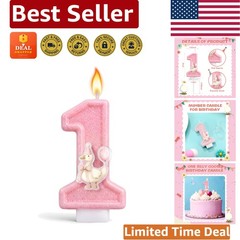 Cute Pink Silly Goose Candle – Ideal Cake Topper for 1st Birthday Celebrations