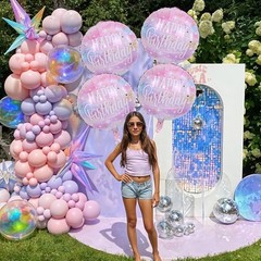 18 Inch Happy Foil Balloons, 4Pcs Pastel Pink Purple Blue Cloud Helium Mylar …