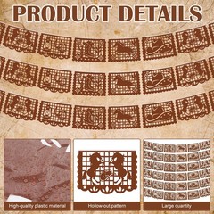 Western Cowboy Papel Picado Banners (6 Packs, 6 x 19.69 ft, Plastic) Fiesta P…
