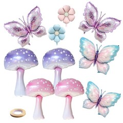 Fairy Balloons For Birthday Party,10pack Pink Purple Mushroom Balloons,butter…